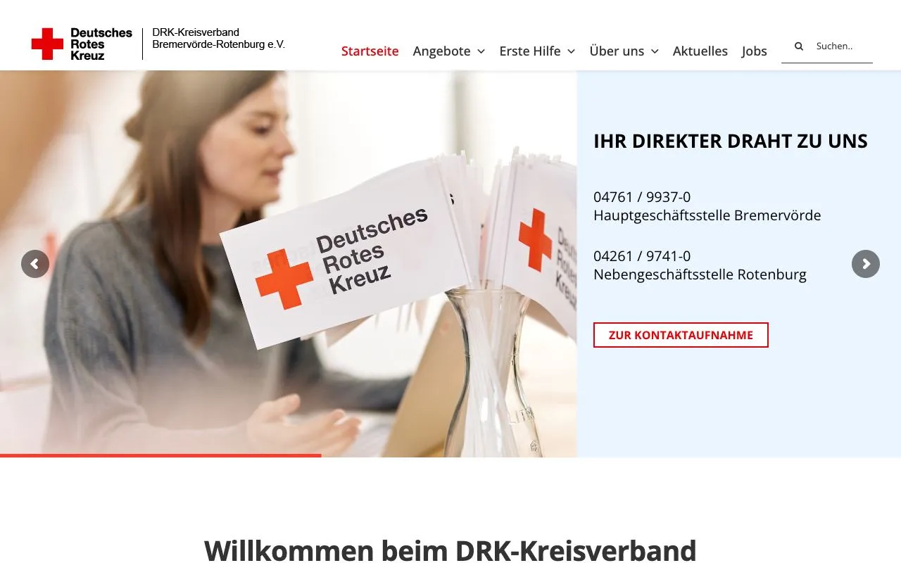 Startseite des DRK-Kreisverbands Bremervörde-Rotenburg